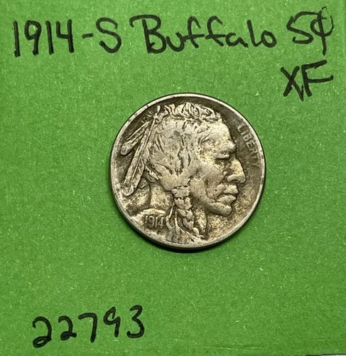 1914-S Buffalo 🦬 Indian Head Nickel 5c Xf Extra Fine