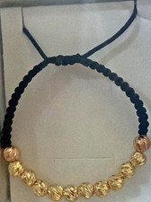 18k (750) Gold Beaded Adjustable Cord Bracele...