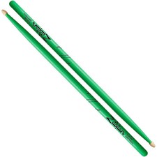 Zildjian Acorn Tip Neon Green Drumsticks 5A Wood Tip