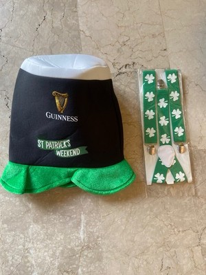 Guinnes St. Patricks Day Hut mit Hosenträgern