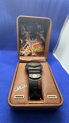 Michael Jordan Wilson Glowatch Watch 45 HE S BACK Chicago Bulls Basketball Case