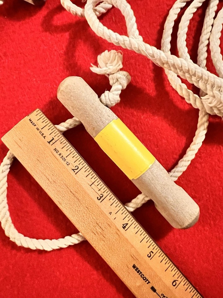WWII Ropes /Guy Lines (LOT OF 2) for Shelter Half Tent, with Wood ...