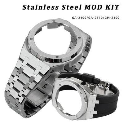 Luxus Edelstahlgehäuse Bezel Armband Mod Kit Für Casioak GA-2100/2110/GAB-2100