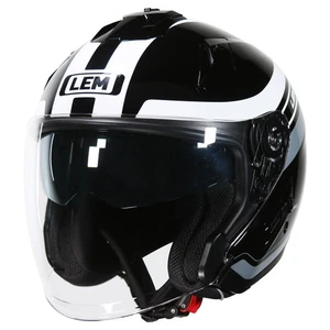 Lem Quick Open-Face Motorcycle Helmet Grey Black