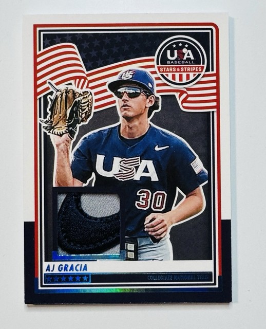 AJ GRACIA 2025 Panini Stars & Stripes USA Baseball GW Materials Nike Logo 1/1!