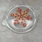 Pyrex Friendship Birds Glass Lid 470 C Vintage Clear Lid Only 7 Inch Small Chip