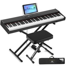 MUSTAR E Piano Digital 88 Tasten, Keyboard mit halbgewichteten & Bluetooth