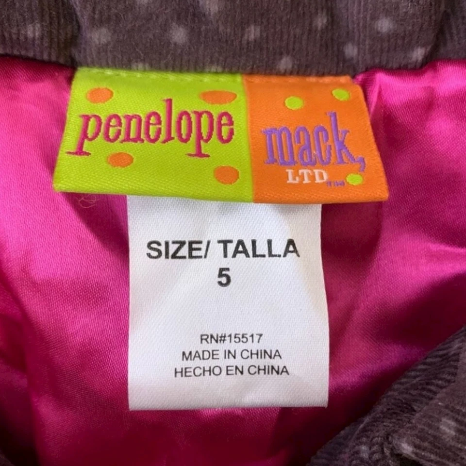 Abrigo Penelope Mack Niña Talla 5 Rosa Lunares Volantes Marrón Abrigo Boutique  Foto 3 de 4