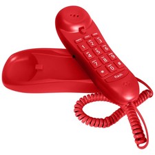 Slimline Red Colored Phone for Wall Or Desk with Memory Standard,