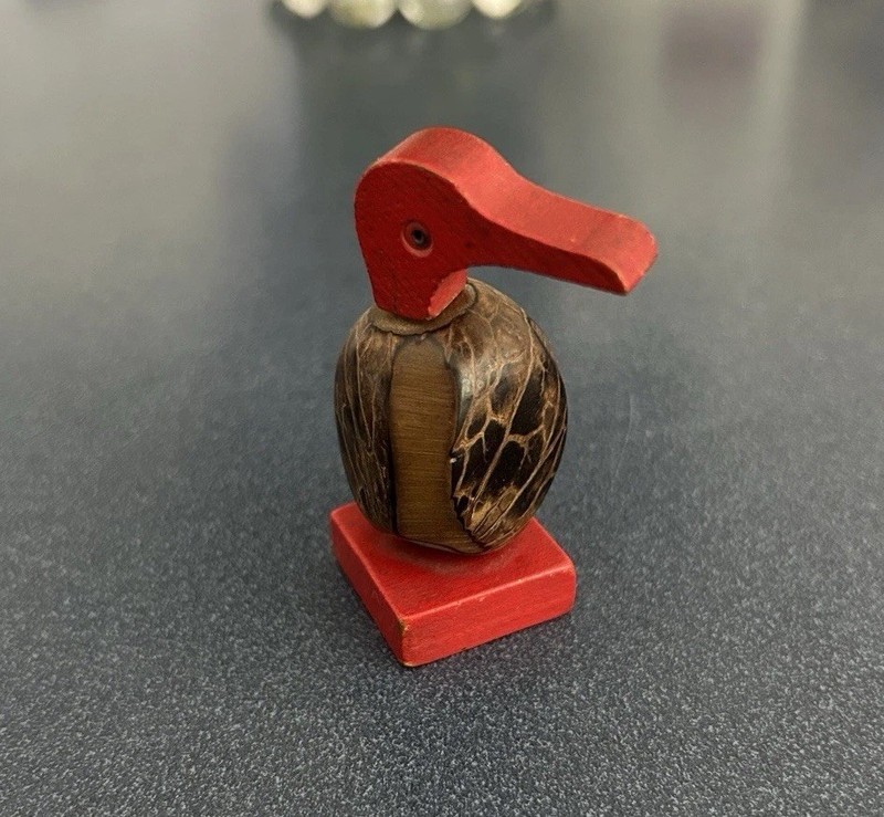 Vintage Tagua Nut Figurine - Penguin/Bird