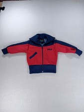 Vintage Kids Tracksuit Top 1/2 Miler Size 0 Red Blue Zip Up 80s