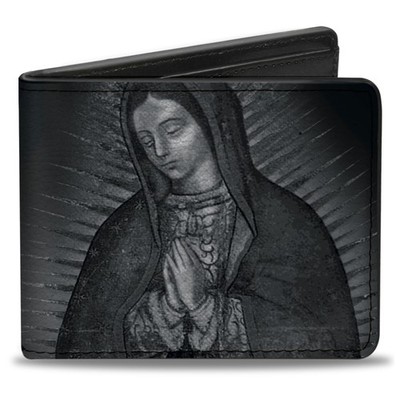 Bi-Fold Wallet Virgen de Guadalupe Close-Up Tonal Grays (US IMPORT)