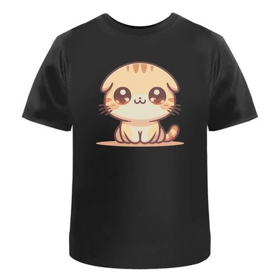 'Cute Scottish Fold Cat' Unisex T-Shirt -  100% Cotton (S-XXL) (TA065733)