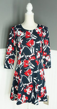 Banana Republic Painted Floral Fit & Flare 3/4 Sleeve Dress Size 8