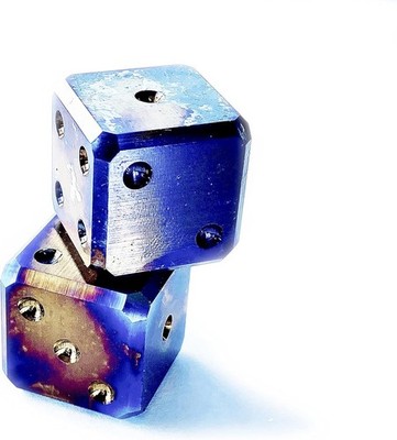 Anodized Dungeons and Dragons AD&D Pip dice Grade II Titanium (set of 2) D6 TSR