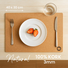Tischset aus Kork, Tischunterlage, Kork, Naturprodukt, Platzdeckchen, 40x30cm