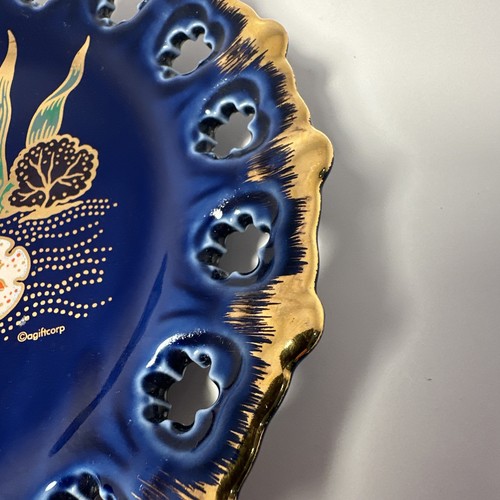 Vintage Myrtle Beach Gold Plated Blue Plate - Picture 3 of 5