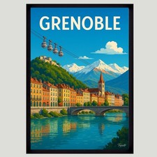 Affiche Poster mural GRENOBLE Taille A3 ou A4 Sans Cadre