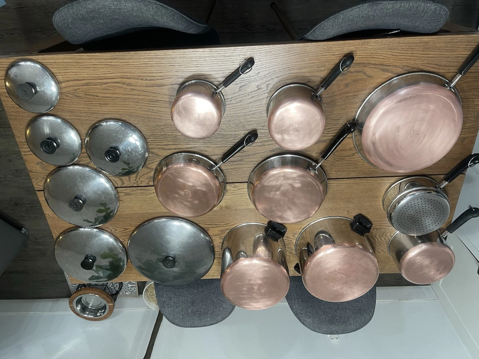 15 Piece Stainless Steel Copper Bottom Cookware Set Pots Pans Lids Electric/Gas
