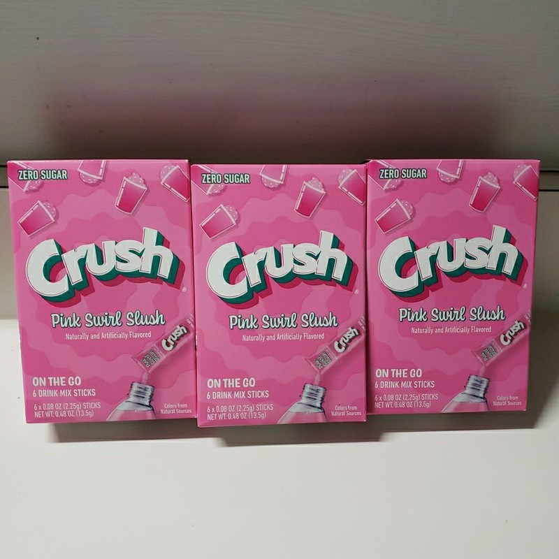 Crush Pink Swirl Slush Drink Mix 3 Packs  Sugar Free
