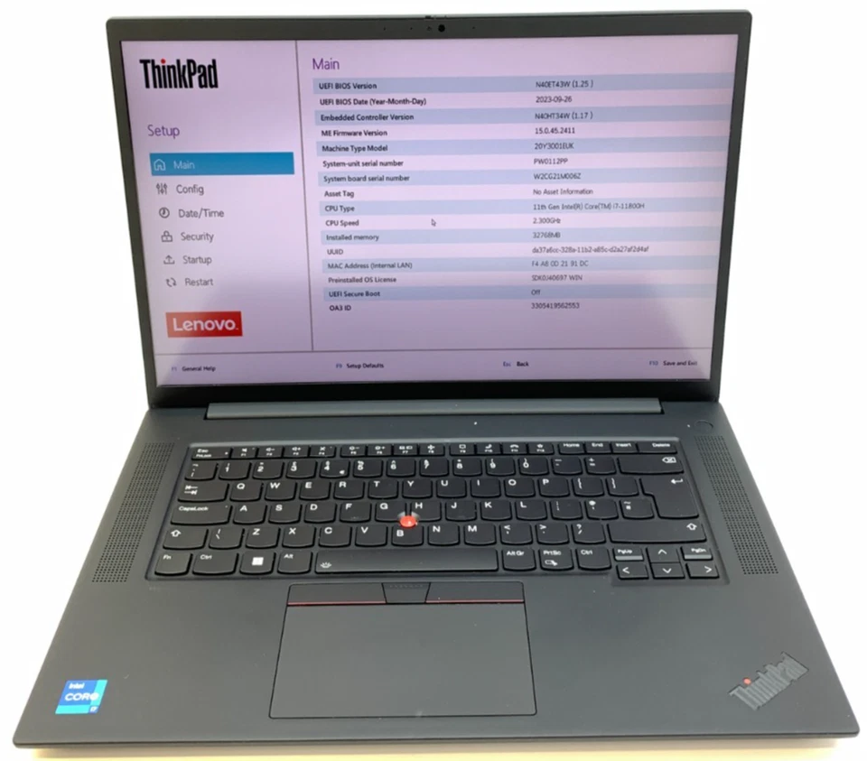 Lenovo ThinkPad P1 · i7-11800H · 32GB · 512GB, photo 1 of 5