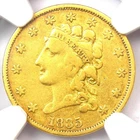 1835 Classic Gold Quarter Eagle $2.50 Coin - Certified NGC Fine Details - Rare!