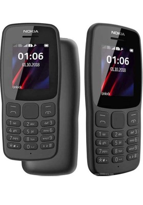 Brandneu Nokia 106 entsperrt Dual SIM Mobilteil - 2018 große Tasten - schwarz (UK LAGER) NEU