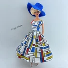 OOAK HANDMADE Dress & Hat  FITS Barbie Silkstone Reproduction & Vintage Doll