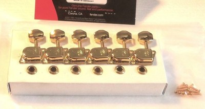 Fender  70` Style ''F'' Logo Gold Tuners~LH~Schaller Germany~(6)~NOS/BLEM New
