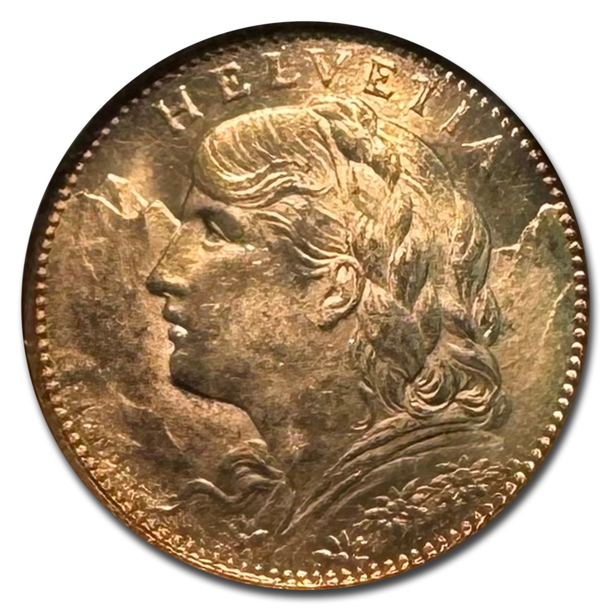 1913-B Swiss Gold 10 Francs Helvetia MS-64 NGC | eBay
