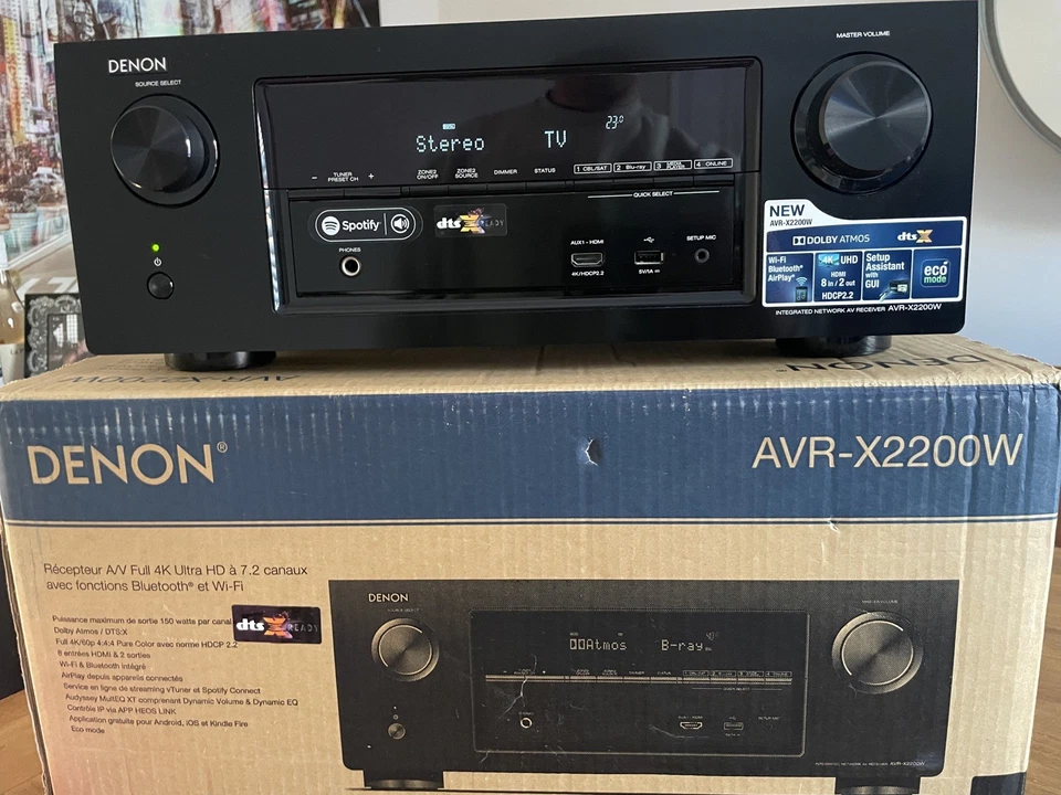 Denon AVR-X2200W 7.2-Channel 4K Ultra HD AV Surround Receiver 120hz Dolby Atmos - Image 4 of 4