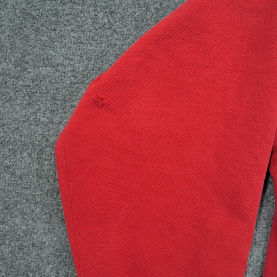 Vintage Champion Lands End Sweatshirt Adult XL Tall Red Distressed Holes Mens - Image 3 of 4