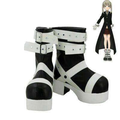 Soul Eater Maka Albarn Black Cosplay Shoes Women Boots 