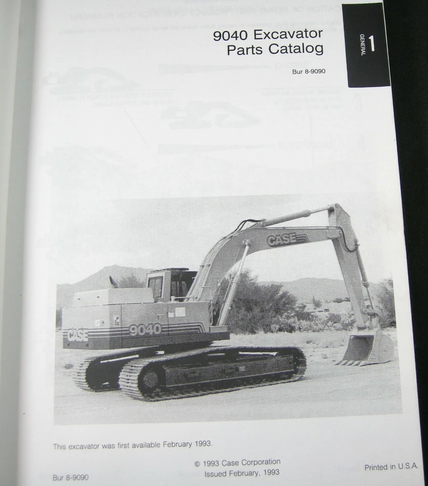 CASE 9040 Excavator Crawler Tractor Parts Manual Book Catalog 8-9090 - Image 2 of 4