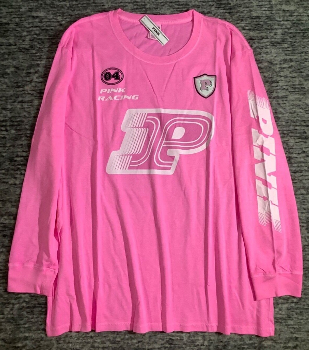 Victoria's Secret Pink Racing Theme Long Sleeves Tee Shirt Lola