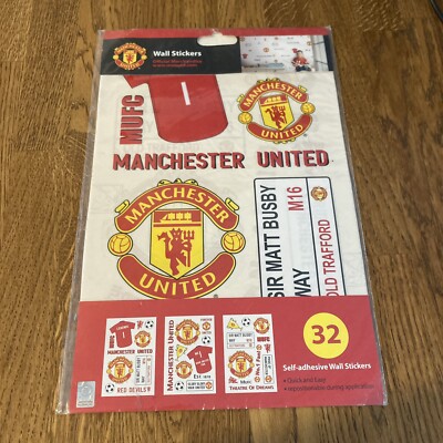 Vintage 90s Manchester United Wall Stickers Pack Genuine/Official Kids Bedroom
