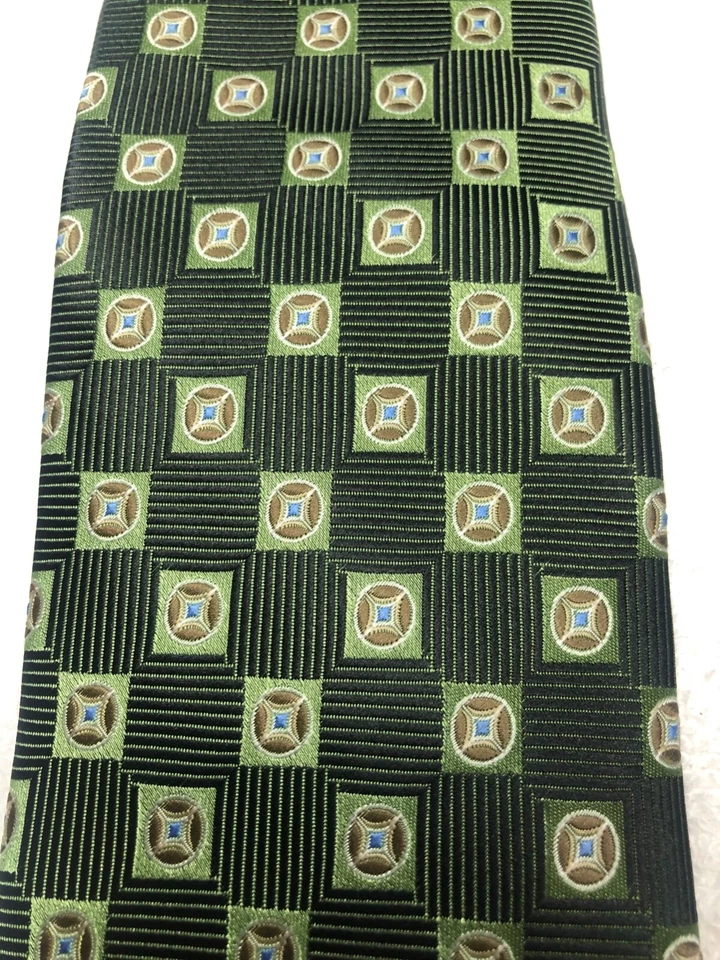 ALEXANDER JULIAN CORBATA HOMBRE VERDE CON VERDE LIMA MARRÓN AZUL 3,75 X 61 NUEVA SIN ETIQUETAS Foto 3 de 4