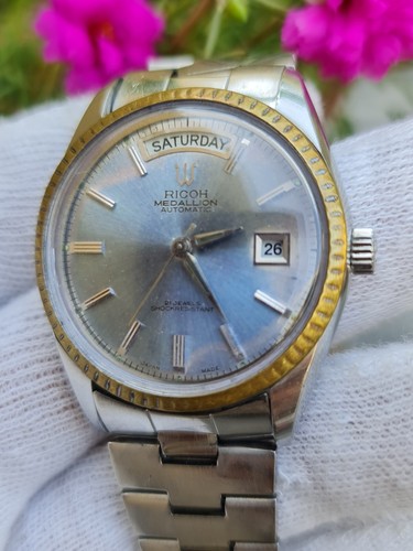 Vintage Rare Ricoh Medallion President Automatic Sky Dial Japan Men's Watch - Picture 12 of 16