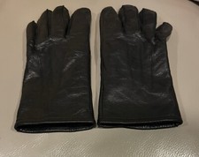 Elastyczne miękkie męskie czarne skórzane rękawiczki - rozmiar M/S