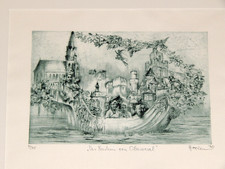 DER NACHEN VON OBERWESEL  Radierung handsigniert betitelt limitiert 9/70