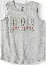 Athletic Works Girls Tank Top X-Large 14-16 GIRLS STAND TOGETHER Gray New