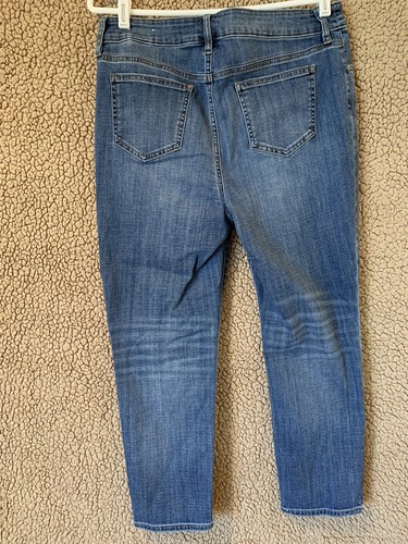 Jeans Chico's So Slimming Girlfriend gambe sottili crop Med elasticizzati taglia 1,5, 10 - Foto 2 di 11