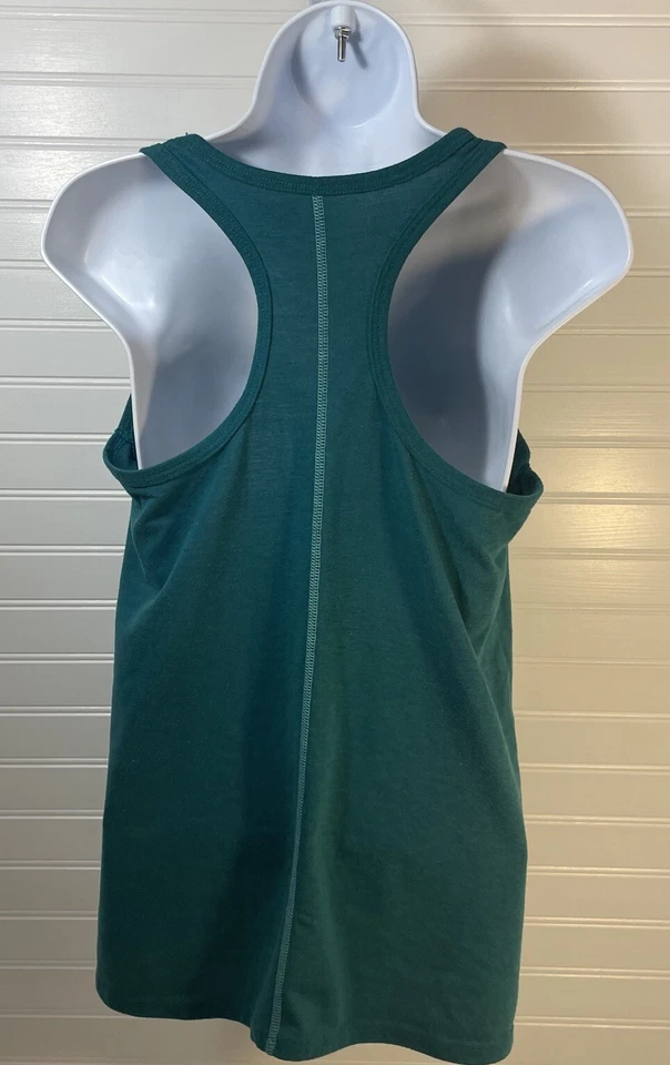 Camiseta sin mangas Danskin Now Racerback para mujer mediana 8-10 verde azulado motivada frontal deletreada Foto 2 de 4