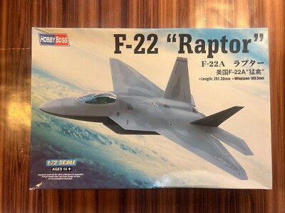 Hobby Boss F-22 Raptor Fighter Plane 1:72 Scale Plastic Model Kit