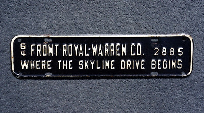 1964 FRONT ROYAL - WARREN County Virginia License Plate Topper ...