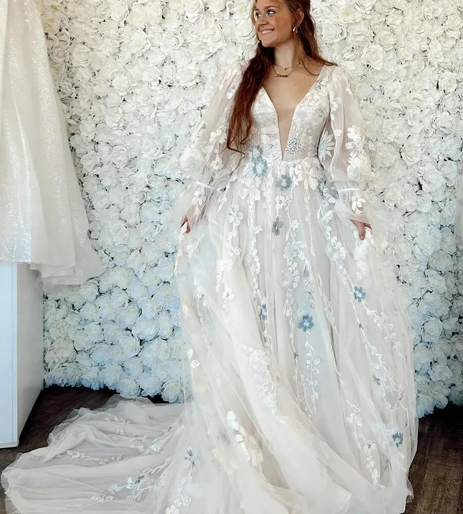 White Lace Long Sleeve Wedding Dresses for sale | eBay