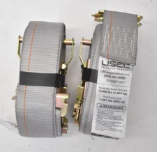 Lot of 2 US Cargo Control USCC E Track Ratchet Straps w Spring E Fitting