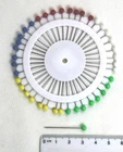 40 Beautiful Pins Wheel Crafting Needles Colorful Head Beads Crafts