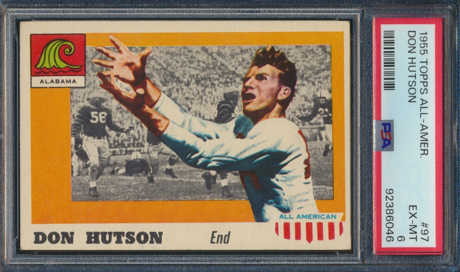 1955 TOPPS ALL AMERICAN FOOTBALL #97 DON HUTSON RC SP PSA 6 EX-MT HOF ROOKIE