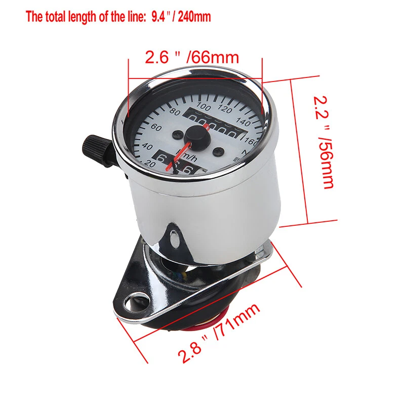 Motorcycle Gauge Internal Odometer Speedometer LED Backlight Dirt Bikes Scooter - Image 3 of 4